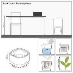 Lechuza PILA 16 Color samozavlažovací květináč nízký petrolejová modrá
