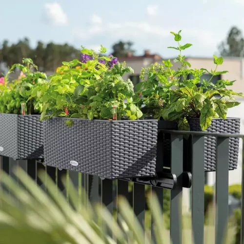 Samozavlažovací truhlík Lechuza BALCONERA COTTAGE 100 bílá kompletní set