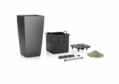 Lechuza CUBICO 22 samozavlažovací květináč antracitová kompletní set