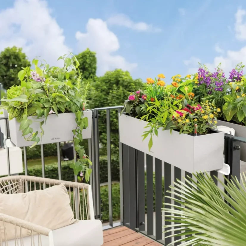 Samozavlažovací truhlík Lechuza BALCONERA STONE 40 grafitová kompletní set