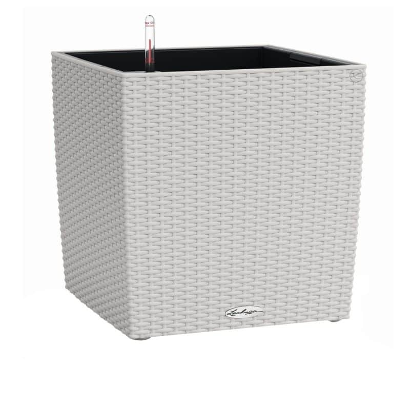 Lechuza CUBE COTTAGE 30 samozavlažovací květináč světlá šedá kompletní set