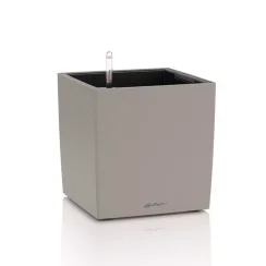 Lechuza CUBE Color 30  samozavlažovací květináč pískově hnědá kompletní set