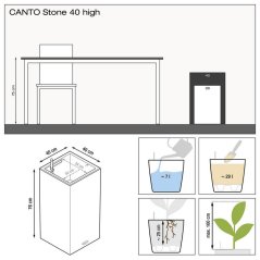 Lechuza CANTO STONE TOWER 40 samozavlažovací květináč písková béžová kompletní set