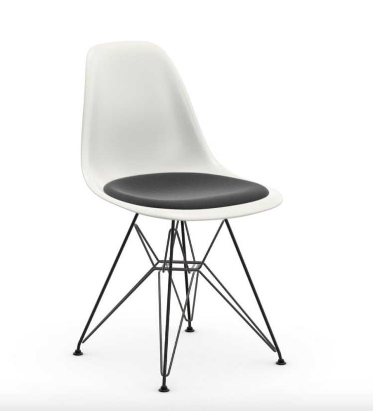 Vitra Eames Plastic Side Chair DSR bílá s černým podsedákem - Eames Plastic Side Chair DSR colors: orange