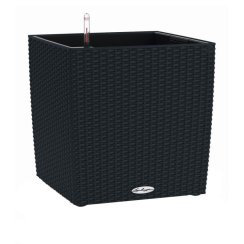 Lechuza CUBE COTTAGE 50 samozavlažovací květináč ČERNÁ kompletní set