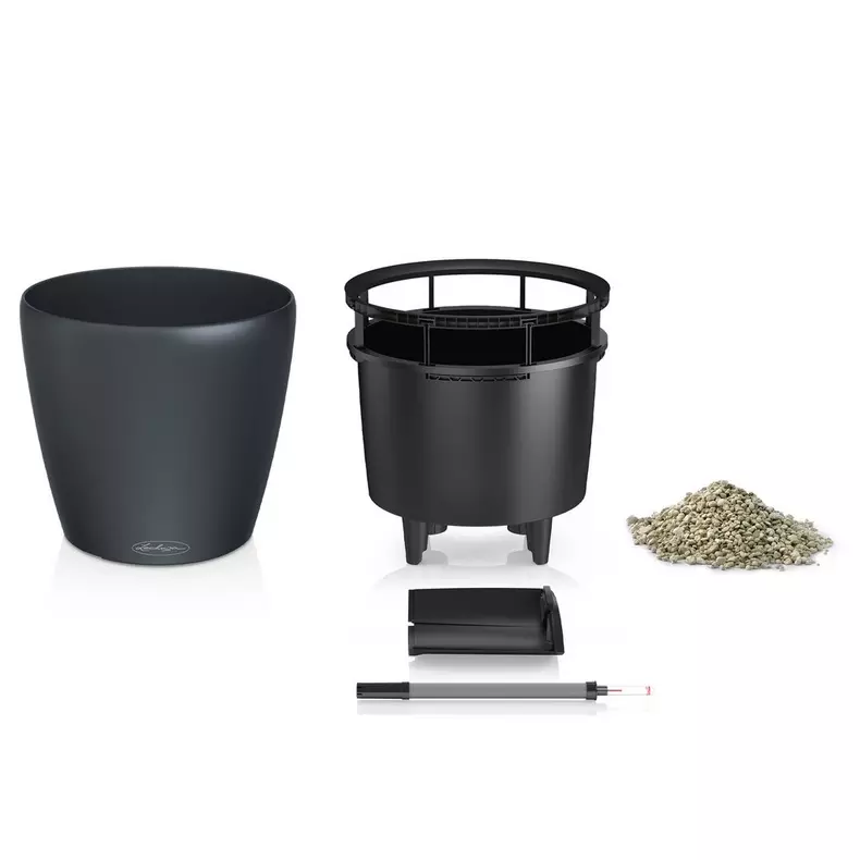 CLASSICO Color LS 21 - Samozavlažovací květináč - Břidlice - Kompletní set