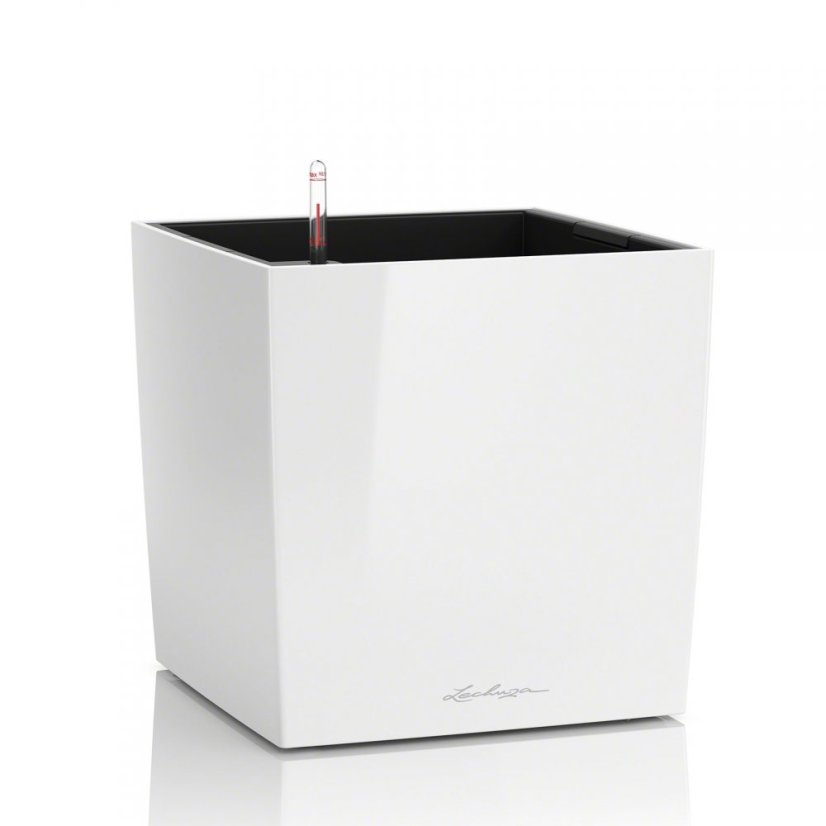 Lechuza CUBE 50 samozavlažovací květináč bílá kompletní set
