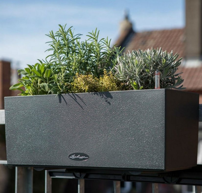 Samozavlažovací truhlík Lechuza BALCONERA STONE 100 šedá kompletní set
