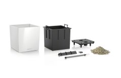 Lechuza CUBE 40 samozavlažovací květináč bílá kompletní set