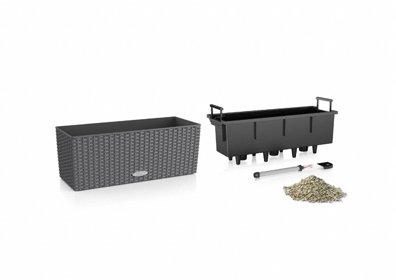 Samozavlažovací truhlík Lechuza BALCONERA COTTAGE 50 antracitová kompletní set