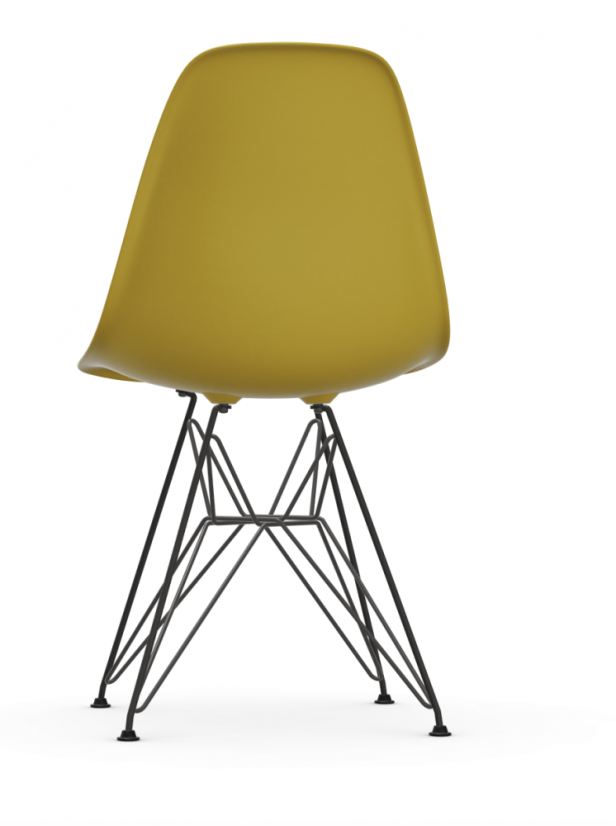 Vitra Eames Plastic Side Chair DSR Mustard with upholstery