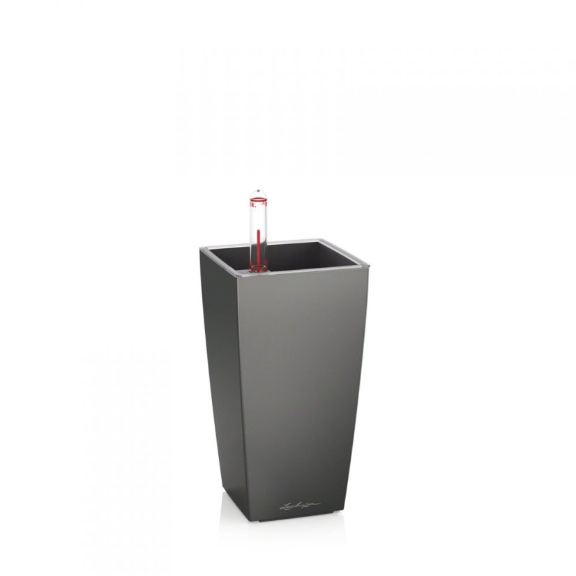 Lechuza MINI CUBI samozavlažovací květináč antracitová kompletní set