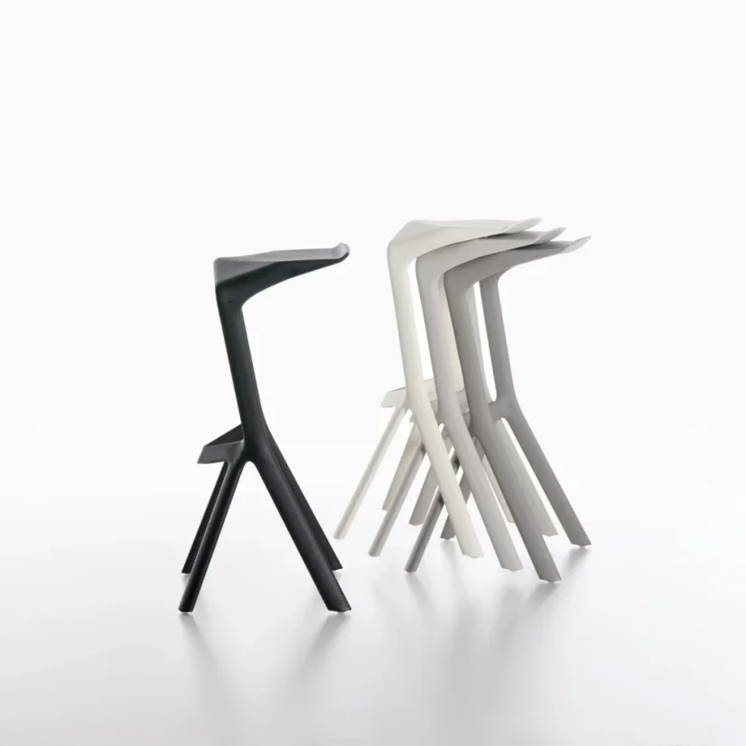 Barová židle MIURA STOOL černá a bílá