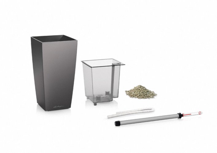 Lechuza MAXI CUBI samozavlažovací květináč bílá kompletní set