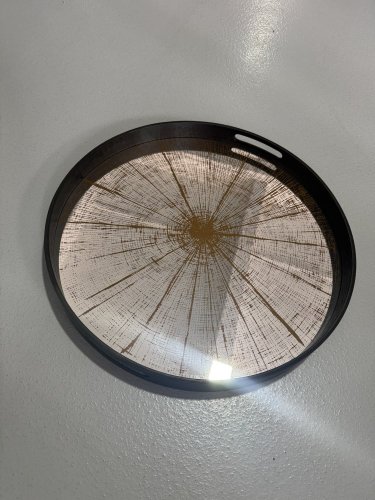 Ethnicraft kulatý podnos Tray skleněný Bronze S