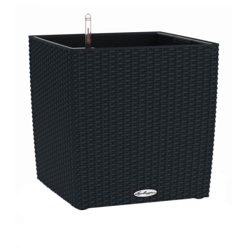 Lechuza CUBE COTTAGE 50 samozavlažovací květináč ČERNÁ kompletní set