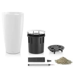 Lechuza RONDO 40 samozavlažovací květináč bílá matná kompletní set