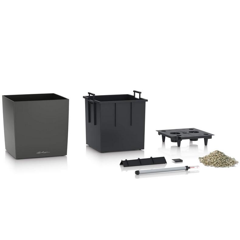 Lechuza CUBE 30 samozavlažovací květináč antracitová kompletní set