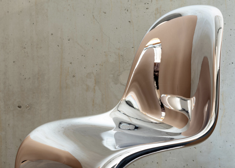 Verner Panton Chair in Chrome Limited Edition by Vitra- VELMI VZÁCNÁ