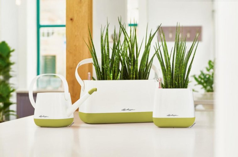 Lechuza YULA 17 samozavlažovací květináč, bílo-zelená