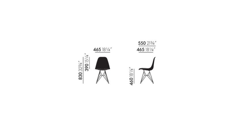 Vitra Eames Plastic Side Chair DSR různé barvy - Eames Plastic Side Chair DSR colors: red