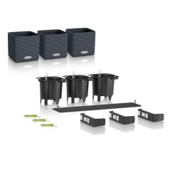 Lechuza CUBE GLOSSY GREEN WALL HOME WALL KIT samozavlažovací květináč bílá kompletní set