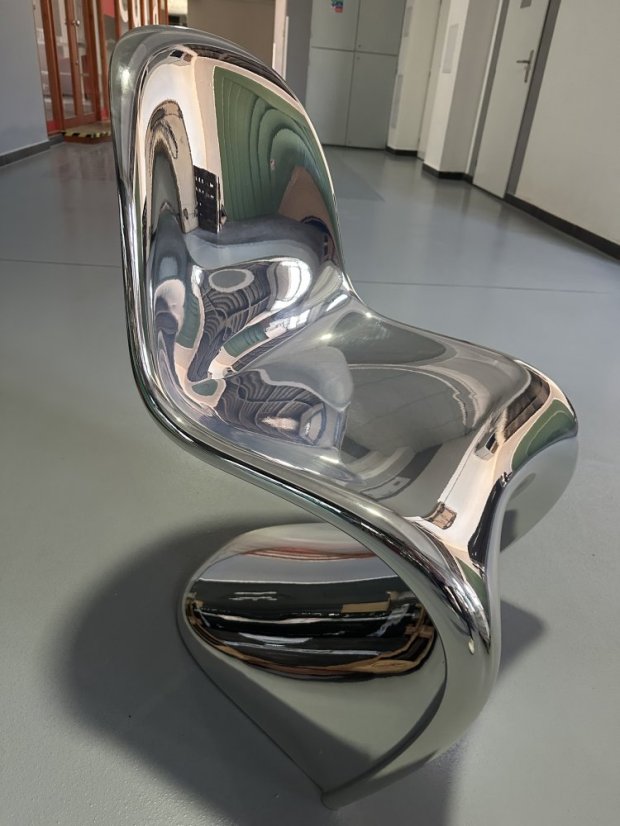 Verner Panton Chair in Chrome Limited Edition by Vitra- VELMI VZÁCNÁ