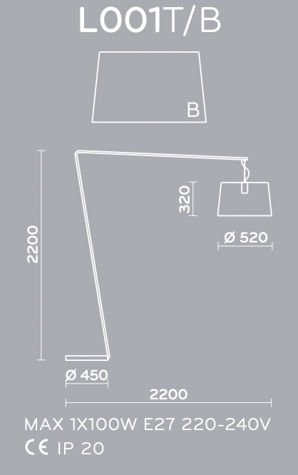 Pedrali stojací lampa L001/B