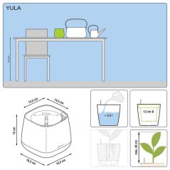 Lechuza YULA 17 samozavlažovací květináč, bílo-šedá
