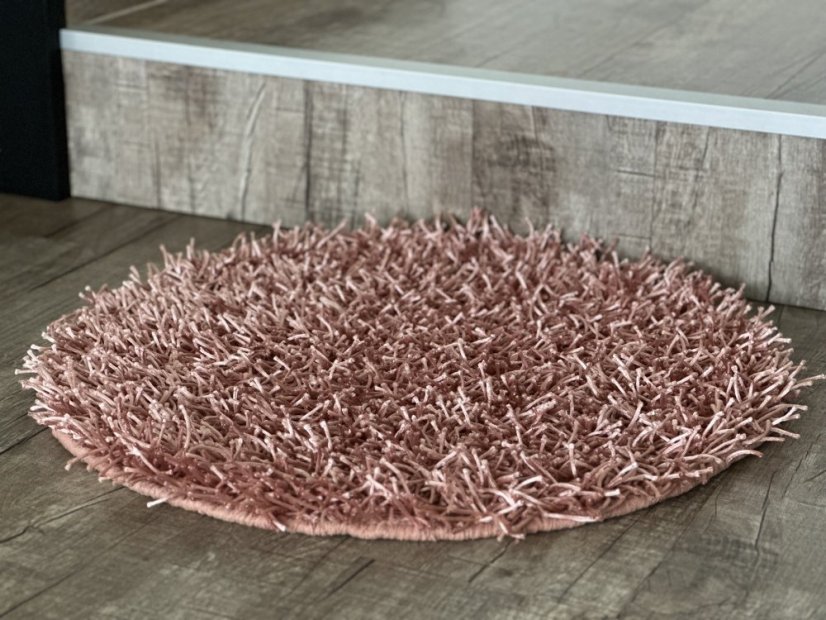Ručně vyráběný kusový koberec SHAGGY MD průměr 60 cm - Barva: Béžová