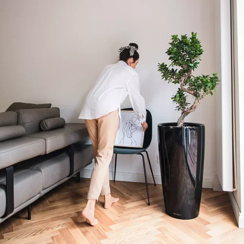 Lechuza RONDO 40 samozavlažovací květináč bílá matná kompletní set