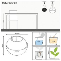 Lechuza BOLA Color 23 - Pískově hnědá - Závěsný samozavlažovací květináč