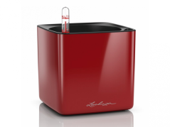 Lechuza CUBE GLOSSY 16 samozavlažovací květináč scarlet kompletní set