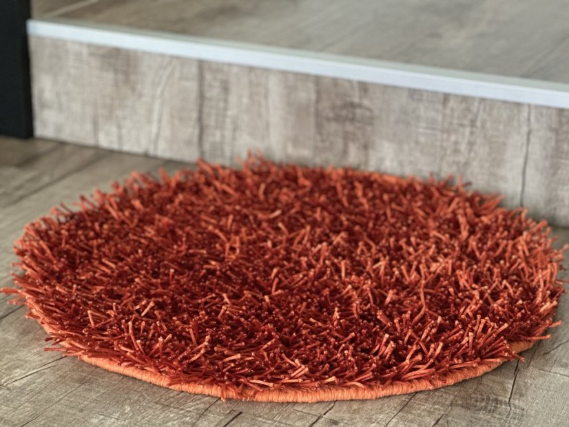 Ručně vyráběný kusový koberec SHAGGY MD průměr 60 cm - Barva: Béžová