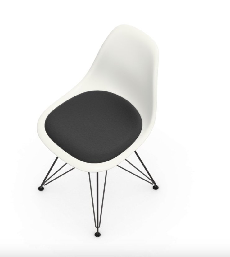 Vitra Eames Plastic Side Chair DSR bílá s černým podsedákem - Eames Plastic Side Chair DSR colors: orange