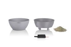 Lechuza CUBETO STONE 40 květináč samozavlažovací šedá kompletní set