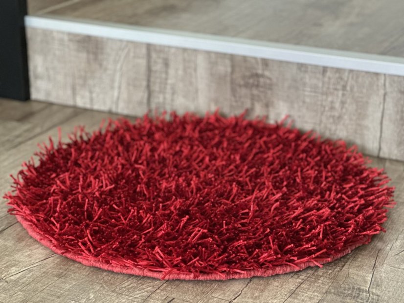 Ručně vyráběný kusový koberec SHAGGY MD průměr 60 cm - Barva: Béžová
