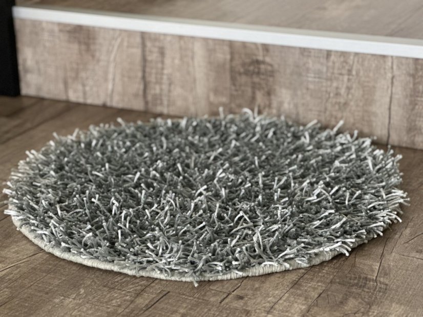Ručně vyráběný kusový koberec SHAGGY MD průměr 60 cm - Barva: Béžová