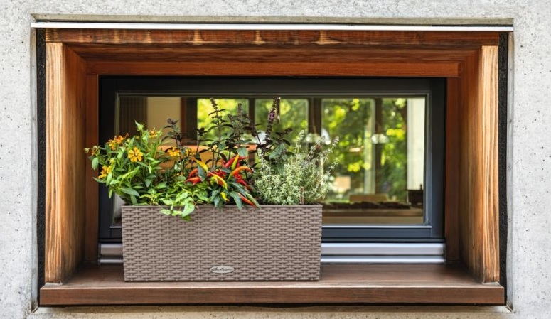 Samozavlažovací truhlík Lechuza BALCONERA COTTAGE 50 písková hnědá kompletní set
