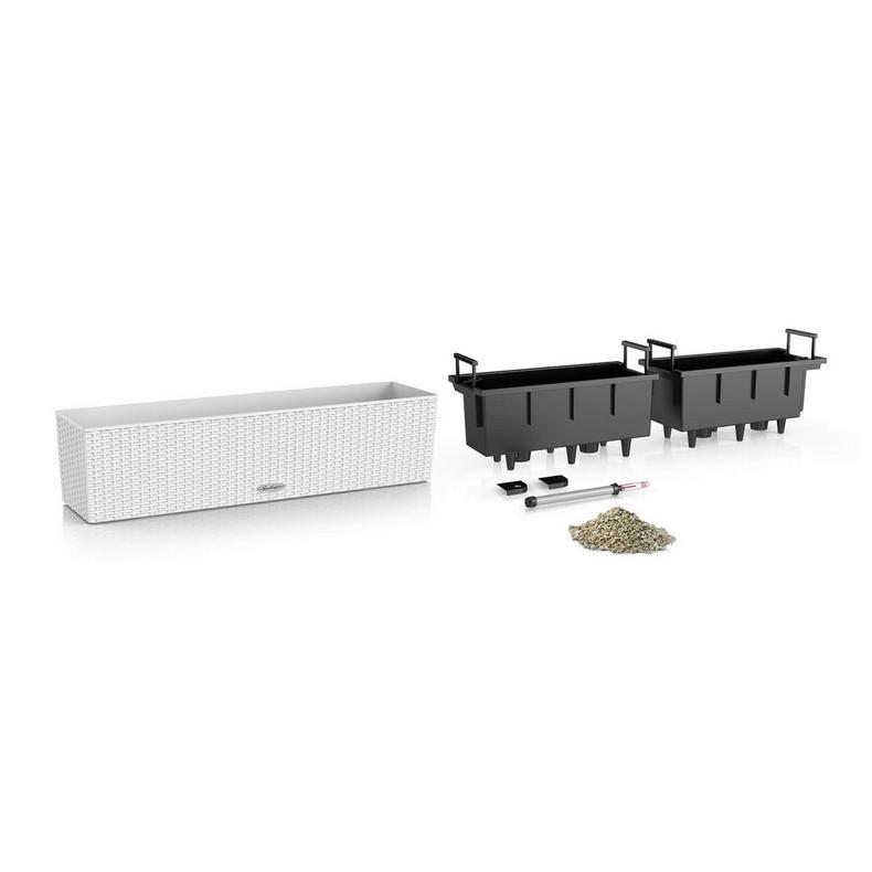 Samozavlažovací truhlík Lechuza BALCONERA COTTAGE 80 bílá kompletní set
