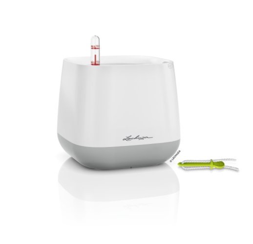 Lechuza YULA 17 samozavlažovací květináč, bílo-šedá