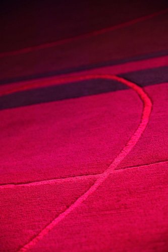 Ručně vyráběný kusový koberec FLOW 170 x 240 cm - Barva: Červená