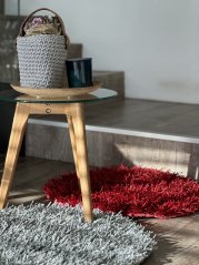 Ručně vyráběný kusový koberec SHAGGY MD průměr 60 cm