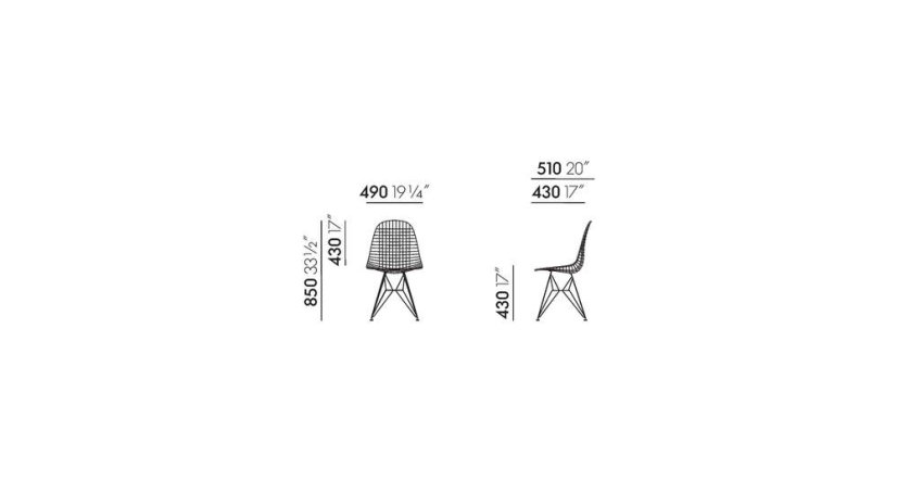 Vitra Wire Chair DKR wire base with cross struts