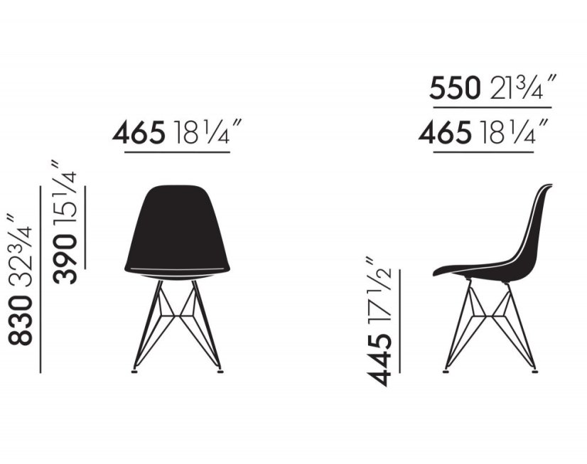 Vitra Eames DSR Chair šedo- fialová