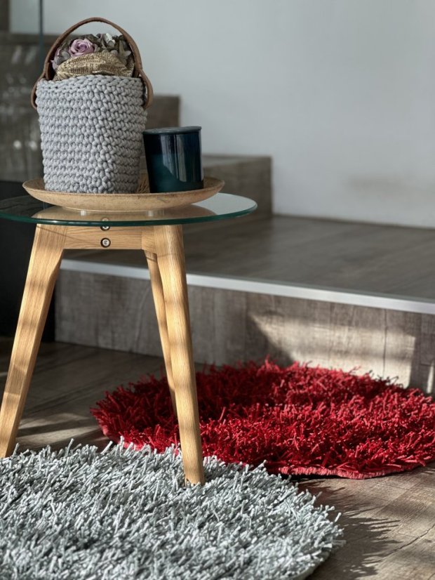 Ručně vyráběný kusový koberec SHAGGY MD průměr 60 cm - Barva: Béžová
