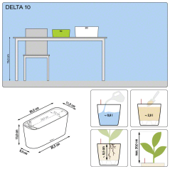 Lechuza DELTA 10 samozavlažovací květináč červená kompletní set