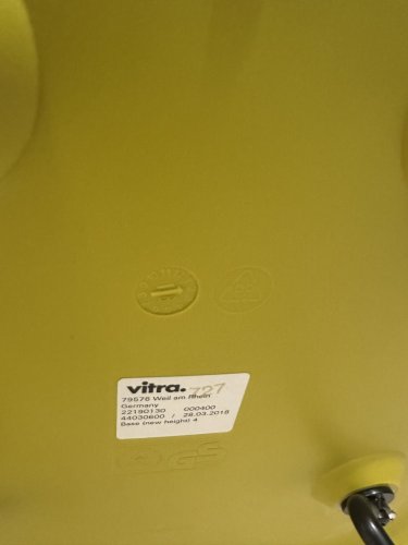Vitra Eames Plastic Side Chair DSR Mustard with upholstery