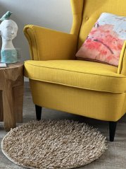 Ručně vyráběný kusový koberec SHAGGY MD průměr 60 cm