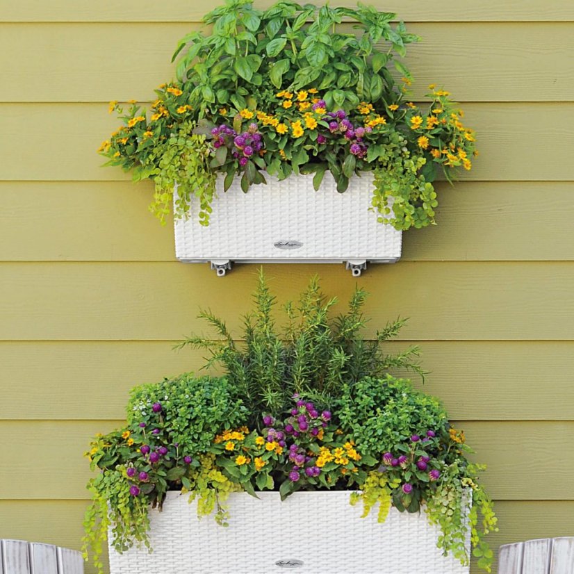 Samozavlažovací truhlík Lechuza BALCONERA COTTAGE 80 bílá kompletní set